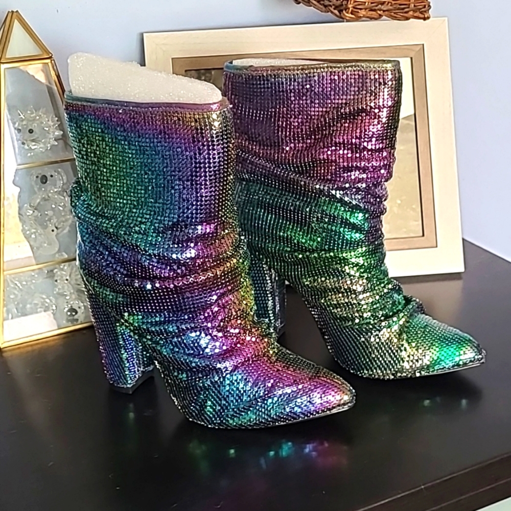 Chainmail Rainbow boots booties
